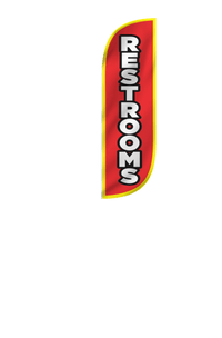 Restrooms Feather Flag 