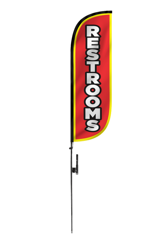 Restrooms Feather Flag 