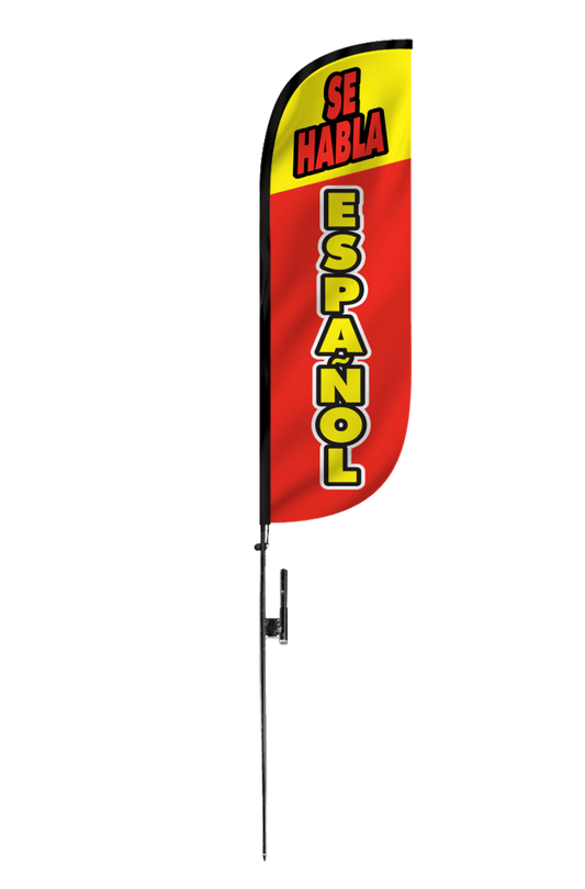 Se Habla Espanol Feather Flag 