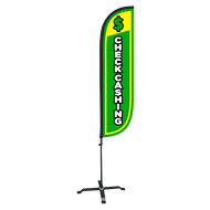 Check Cashing Feather Flag 