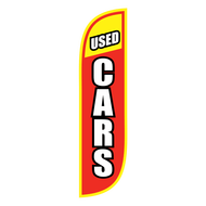 Used Cars Feather Flag Red & Yellow 