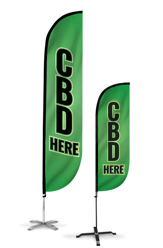 CBD Here Feather Flag 