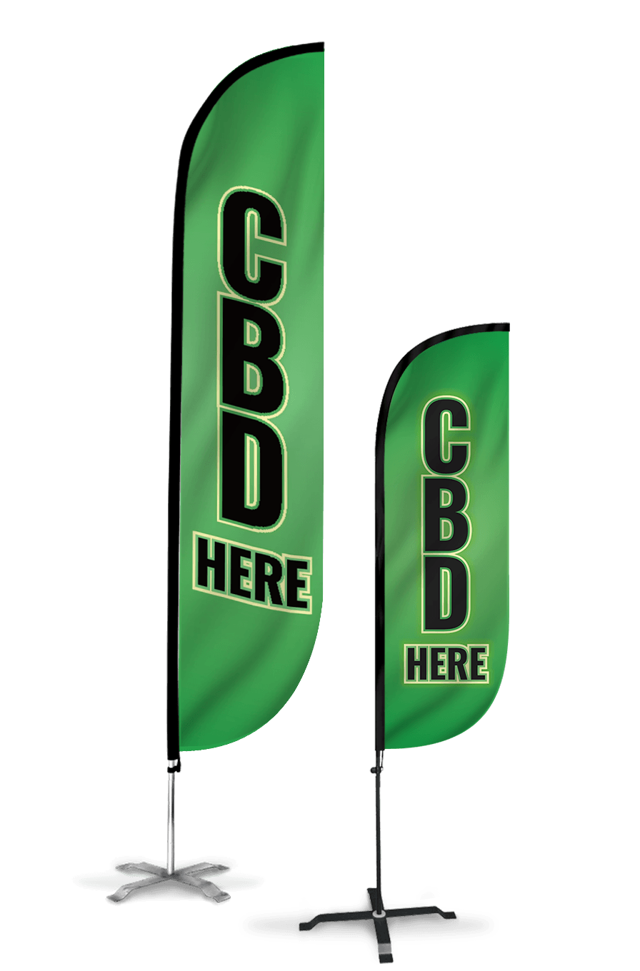 CBD Here Feather Flag 