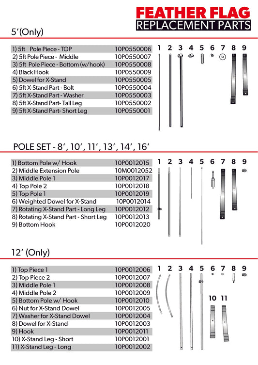 Middle Fiberglass Pole Piece 