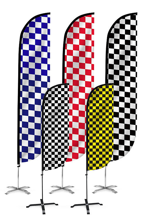 Checkered Color Feather Flag 